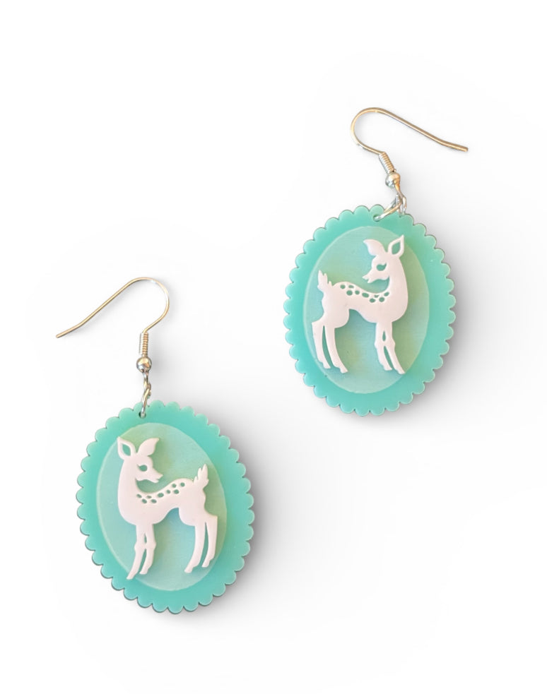 Earrings - Deer Cameo