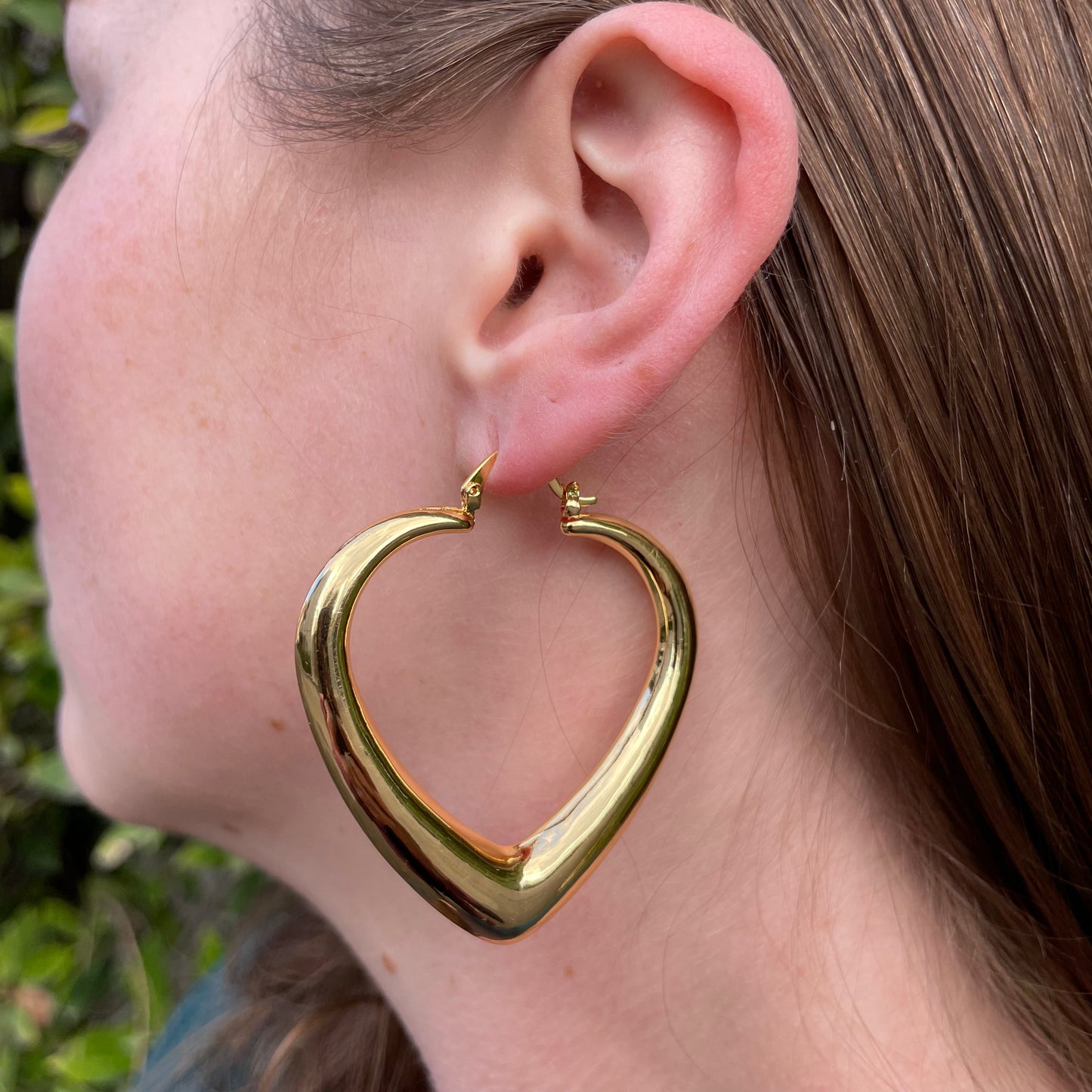 Earrings - Heart Hoops