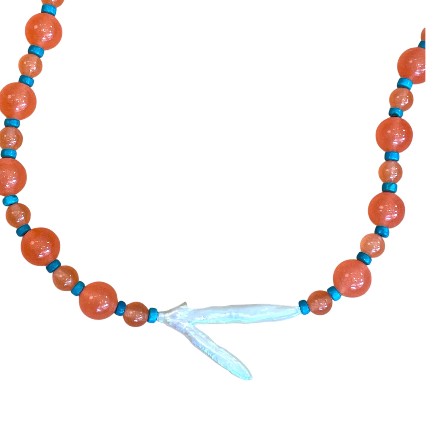 Necklace - Orange Branch Pearl