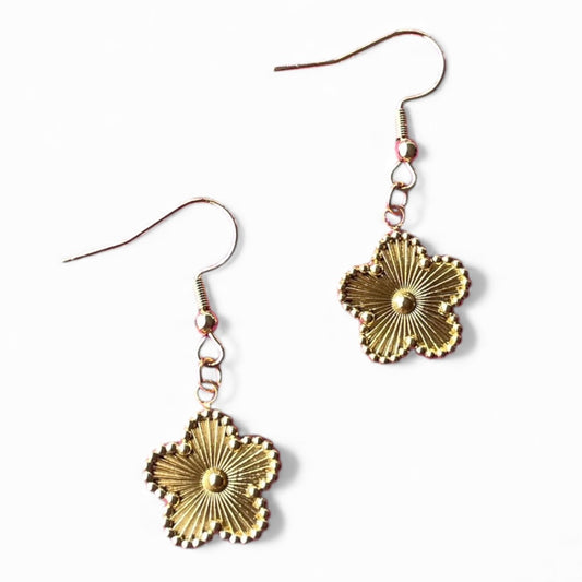 Earrings - Gold Flower