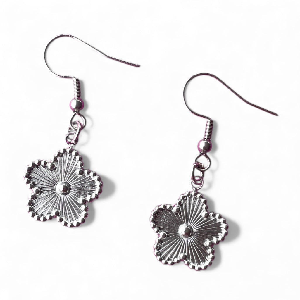 Earrings - Silver Flower