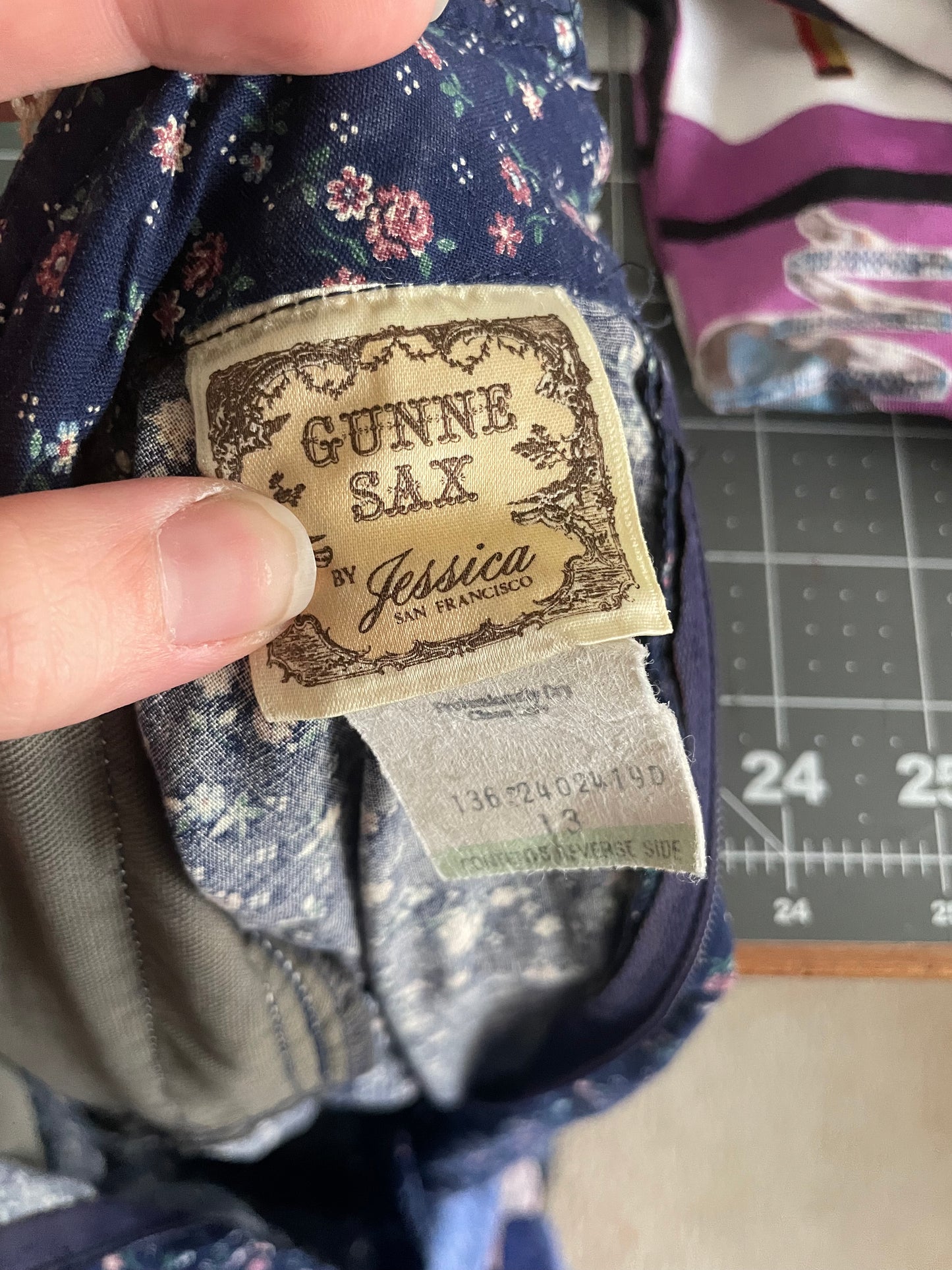 Gunne Sax by Jessica McClintock blue floral dress