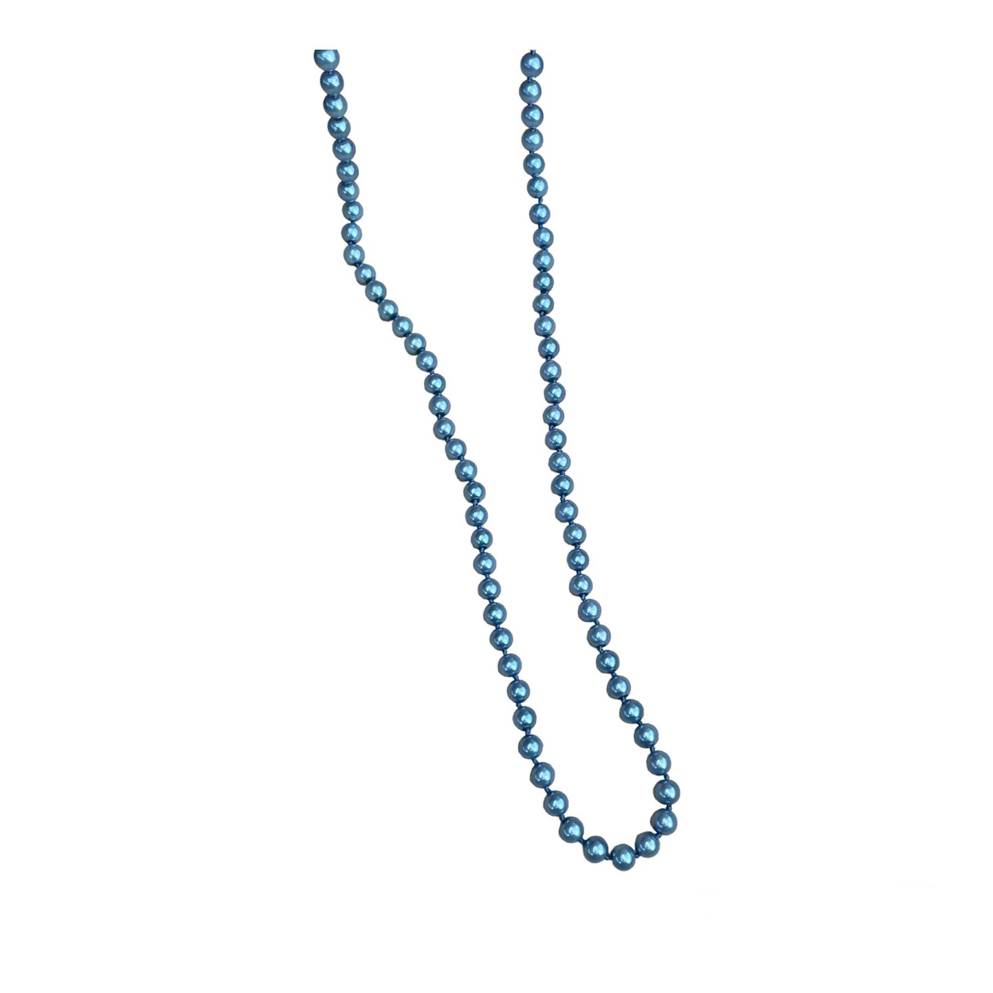Necklace - Extra Long Blue Pearl Strand