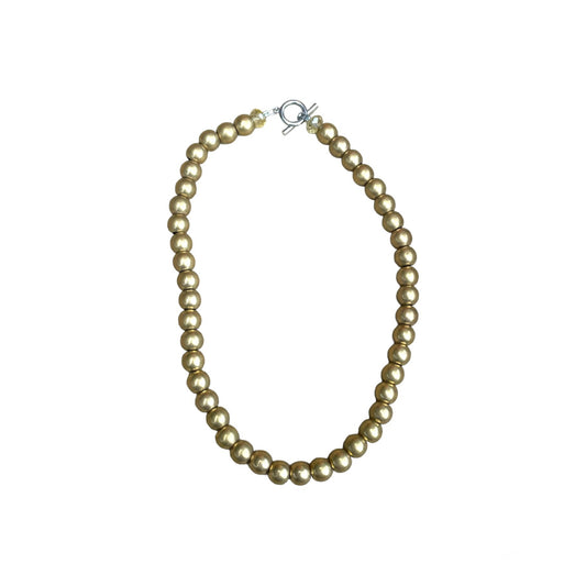 Necklace - Brass Pearls