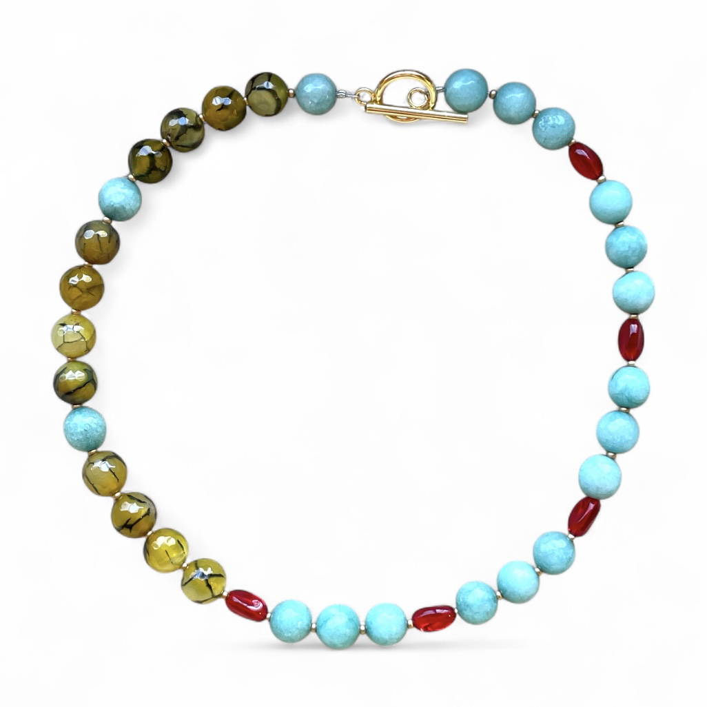 Necklace - Dragon's Vein + Amazonite