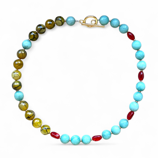 Necklace - Dragon's Vein + Amazonite