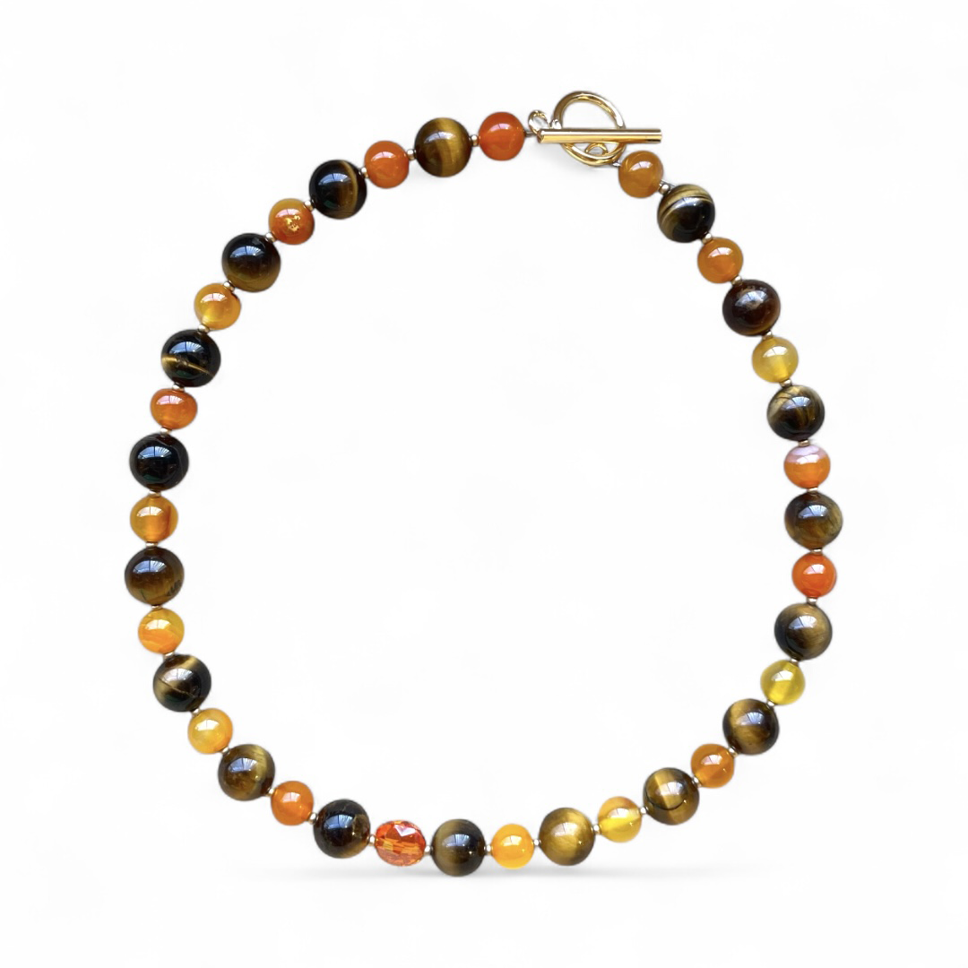 Necklace - Tiger's Eye + Carnelian