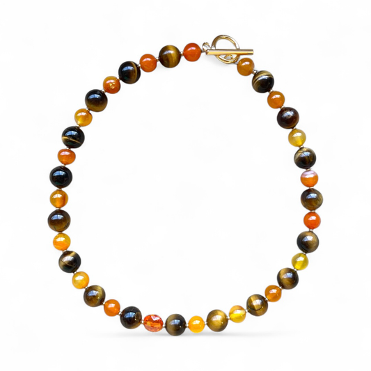 Necklace - Tiger's Eye + Carnelian
