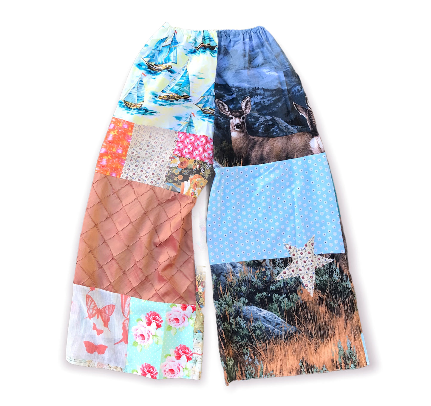 Patchwork Pants - Pink + Deer